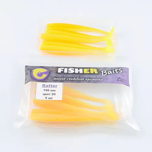 Виброхвост FISHER BAITS Ratter 106мм цвет 20 (уп. 5шт)
