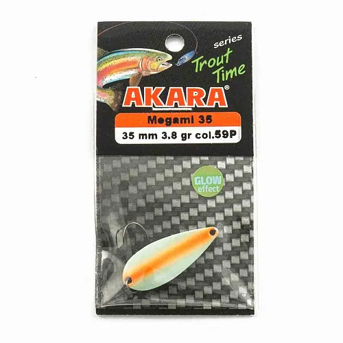 Блесна форелевая колеб. AKARA trout time Megami 35мм 3,8гр цвет 59Р фосфорная