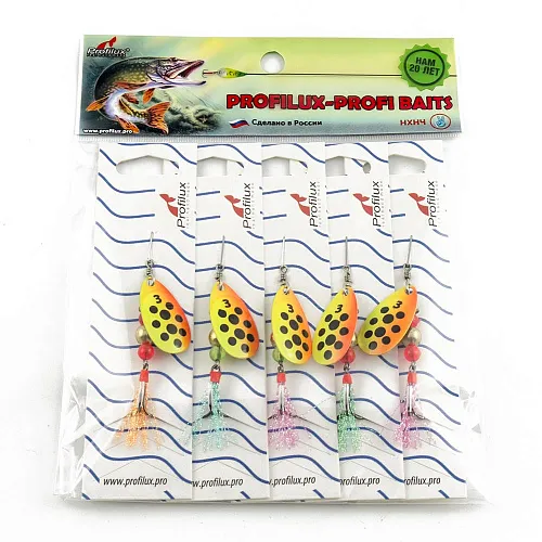 Блесна вращающаяся Profilux Френч 3 (6гр) цв. 218 желтый-оранжевый (5 шт в упак.)