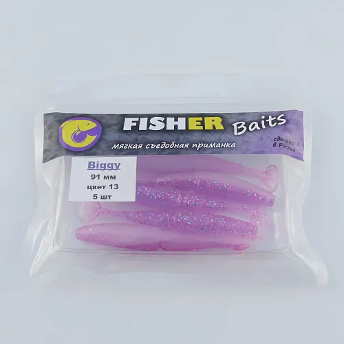 Виброхвост FISHER BAITS Biggy 91мм цвет 13 (уп. 5шт)