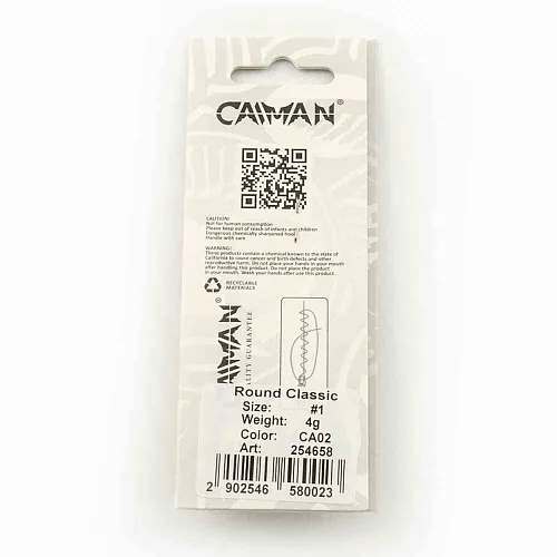Блесна вращающаяся Caiman Round Classic 4гр #1 цвет CA02 (5шт в упак.)