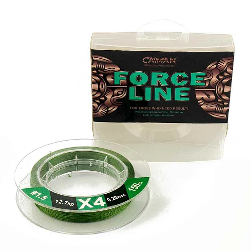 Шнур Caiman Force Line 150м 0,20мм #1.5 зеленый 