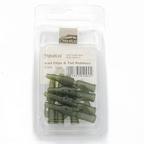 Набор клипс Caiman Lead Clips and Tail Rubbers extra strong (в упак.7 шт.) 189504