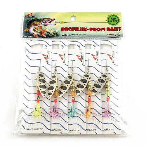 Блесна вращающаяся Profilux Лонг3 8гр цв. 01-м серебро матовое (5 шт в упак.)