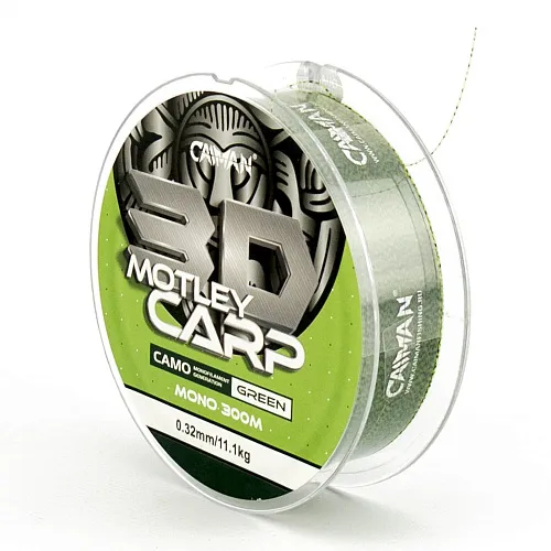 Леска Caiman Motley Carp 300м 3D Camo Green 0,32 мм (6шт в упак)