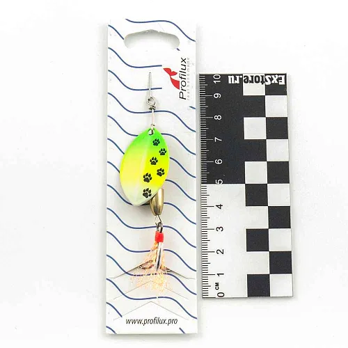 Блесна вращающаяся Profilux Олимпик 4 (10гр) цв. 210 перламутр-желт-салат (5 шт в упак.)