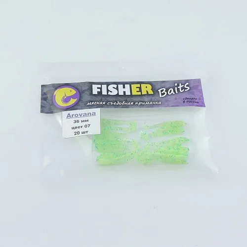 Виброхвост FISHER BAITS Arovana 36мм цвет 07 (уп. 20шт)