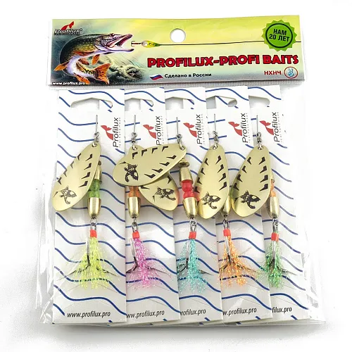 Блесна вращающаяся Profilux Таймень Б 15гр цв. 02м- латунь матовая (5 шт в упак.)