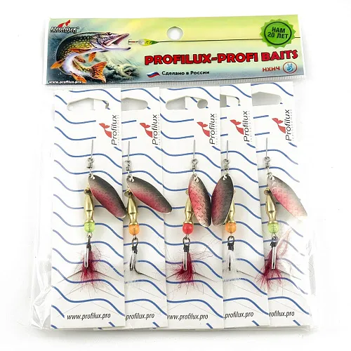 Блесна вращающаяся Profilux Мира 2 7гр цв. 07 серебро-черноспинкачешуя (5 шт в упак.)