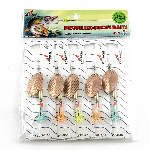 Блесна вращающаяся Profilux Олимпик 4 (10гр) цв. 06 медь чешуя (5 шт в упак.)