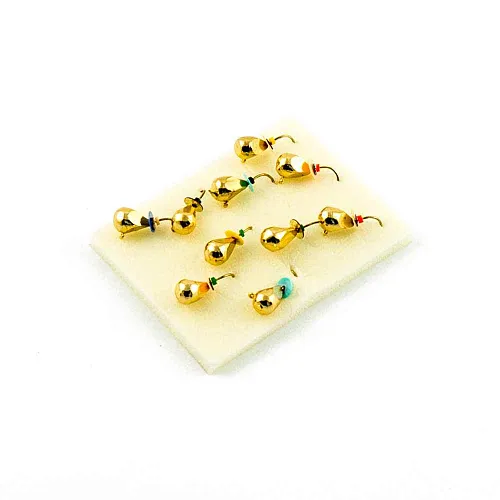 Мормышка вольфрамовая Мастив Кристалл 6 петля золото, пайетка 2,3 гр