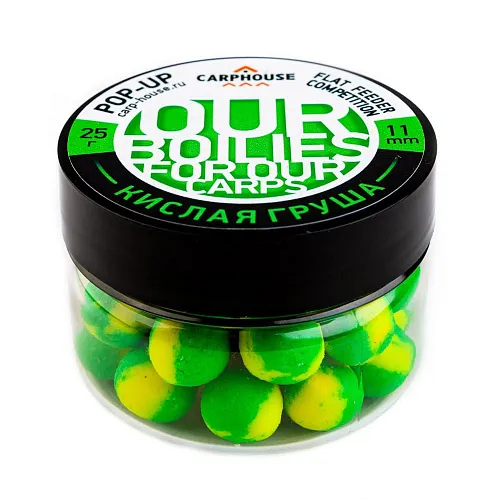 Бойлы Carp House Pop-Up 11 мм Flat Feeder Competition Кислая груша (банка)