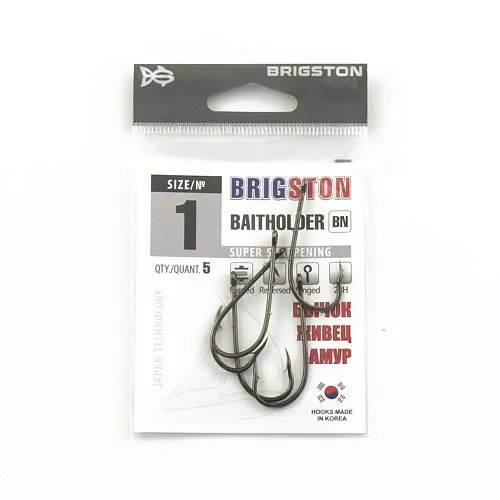 Крючок Brigston Baitholder 2BH № 1 ( уп. 10 шт.)