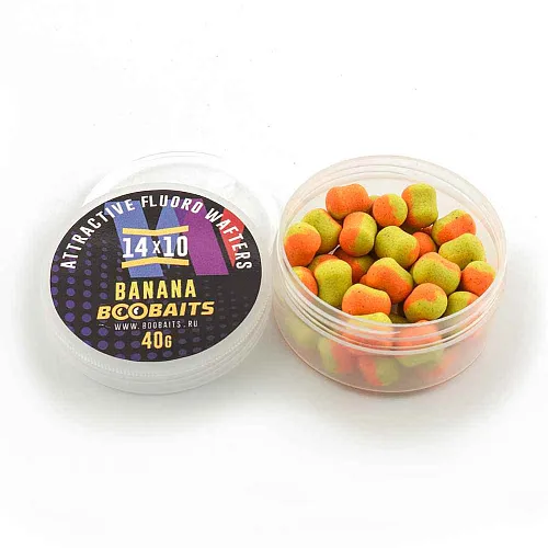 Бойлы BOO Baits Wafters 14x10 Банан 40гр банка