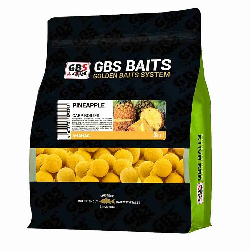Бойлы тонущие GBS Baits 20мм 3кг Pineapple Ананас