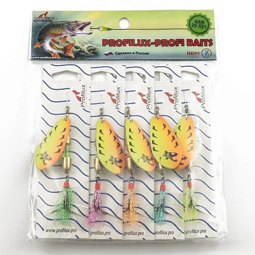 Блесна вращающаяся Profilux Таймень Б 15гр цв. 218 желтый-оранжевый (5 шт в упак.)