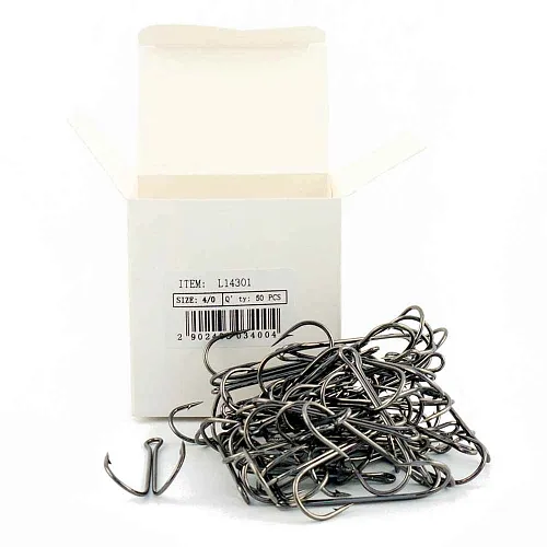 Крючки двойники Caiman Salmon Double up eye hook №4/0 (50 шт в упак) 14301
