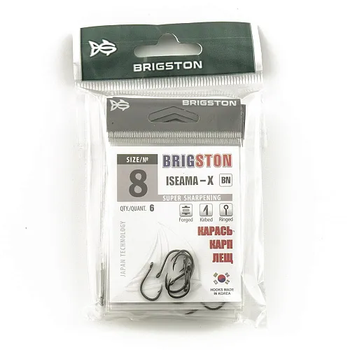 Крючок Brigston Iseama-X BN № 8 ( уп. 6 шт.)