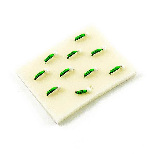 Мормышка вольфрамовая Мастив Безнасадка 2 зеленый+черный, гр шарик 0,5гр (белый)