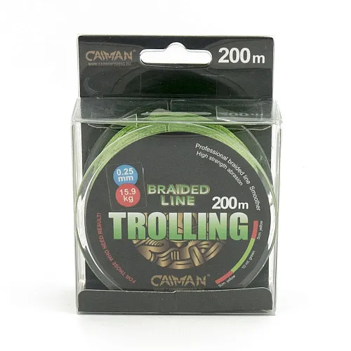 Шнур Caiman Trolling 200м 0,25мм #2.5 зеленый