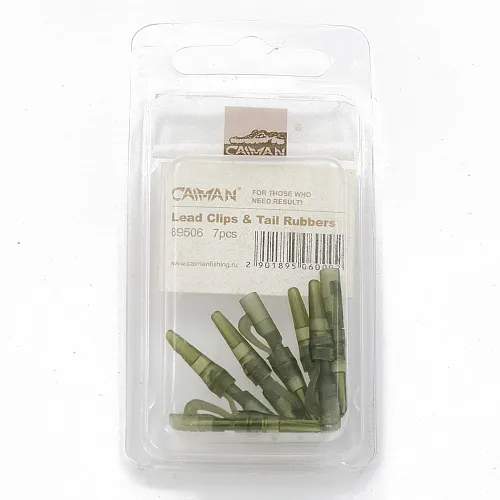 Набор клипс Caiman Lead Clips and Tail Rubbers М (в упак. 7шт.) 189506 