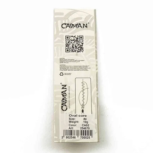 Блесна вращающаяся Caiman Oval core 10гр #4 цвет CA02 (5шт в упак.)