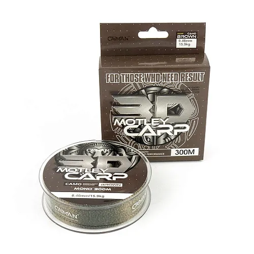 Леска Caiman Motley Carp 300м 3D Camo Brown 0,40 мм (6шт в упак)