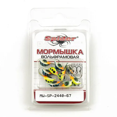 Мормышка вольфрамовая Spider Мидия с ушком краш. 4,0 мм 1 гр 67