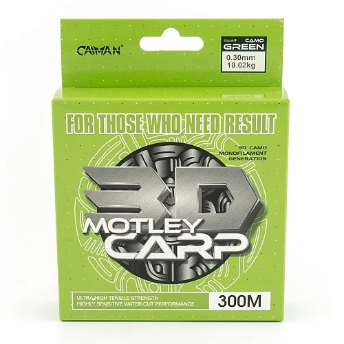 Леска Caiman Motley Carp 300м 3D Camo Green 0,30 мм (6шт в упак)