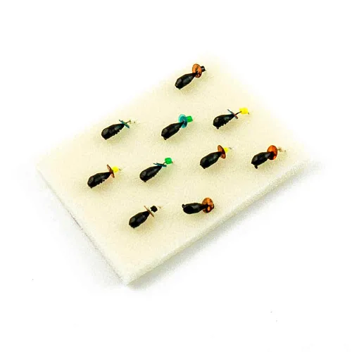 Мормышка вольфрамовая Мастив Опарыш 3 петля черный, пайетка, 0,5гр