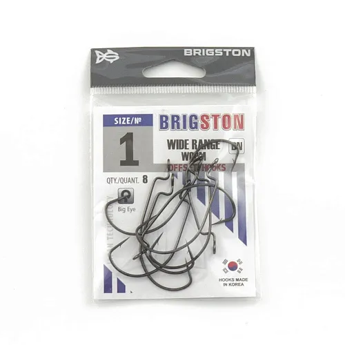 Крючок офсетный Brigston Wide Range Worm BN № 1 ( уп. 8 шт.)