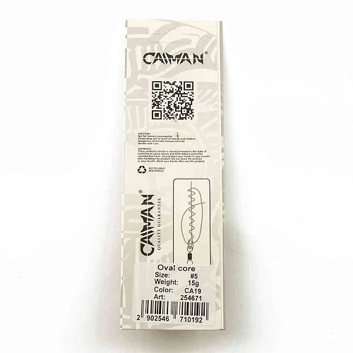Блесна вращающаяся Caiman Oval core 15гр #5 цвет CA19 (5шт в упак.)