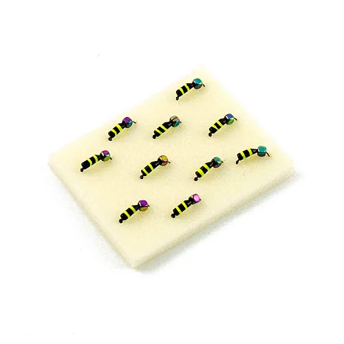 Мормышка вольфрамовая Мастив Безнасадка 2,5 пчелка желтый, кубик 0,55гр (хамелеон)