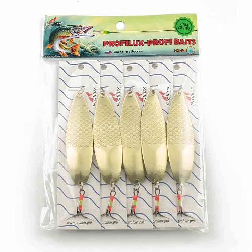 Блесна колеблющаяся Profilux Кобра 23гр цв. 05 латунь чешуя (5 шт в упак.)