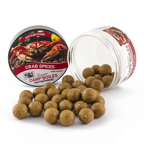 Бойлы GBS насадочные пылящие Crab Spice Краб специи 16мм (100 г, банка)