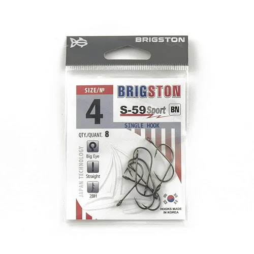 Крючок Brigston S-59 Sport 2BH BN № 4 ( уп. 8 шт.)
