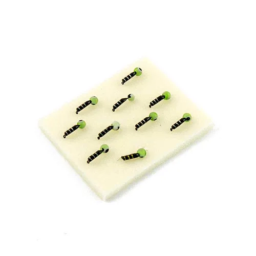 Мормышка вольфрамовая Мастив Безнасадка 2 черный, окуневый глаз 0,4гр (зеленый)