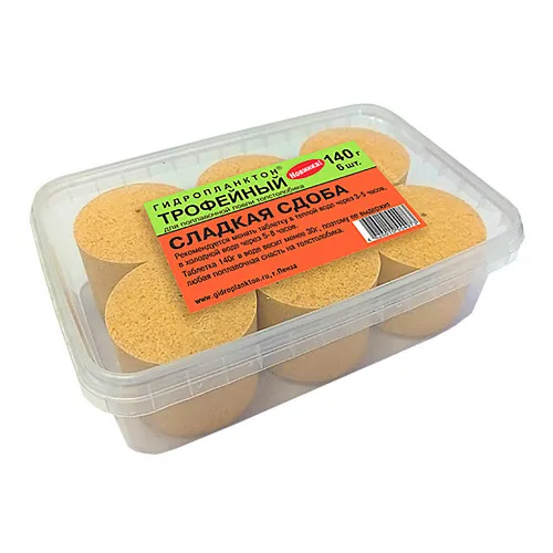 Гидропланктон Толстолобик 140г в контейнере 6 табл (Сладкая сдоба)