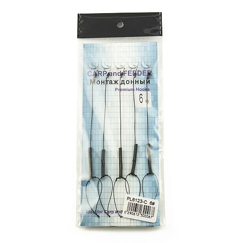 Набор карповых поводков Palomino 5 шт PL6123-C крючок № 6