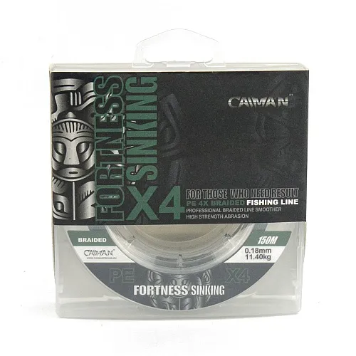 Шнур Caiman Fortness sinking 4PE 0,18 мм 150 м Dark Green 215519