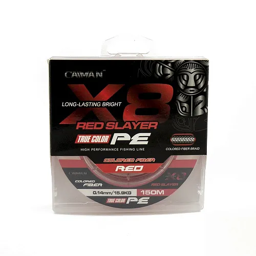 Шнур Caiman 8Х PE Red Slayer 150m 0,14мм