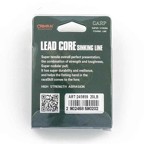 Поводочный материал (lead core) Caiman Soft Flex black+white+green 10m 20lbs 245859