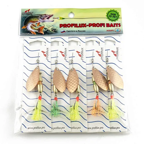 Блесна вращающаяся Profilux Таймень М 12гр цв. 06 медь чешуя (5 шт в упак.)
