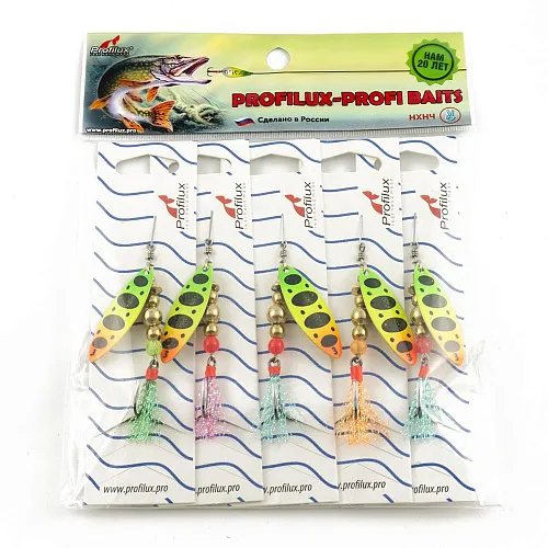 Блесна вращающаяся Profilux Лонг3 8гр цв. 211 регги горизонтальный (5 шт в упак.)
