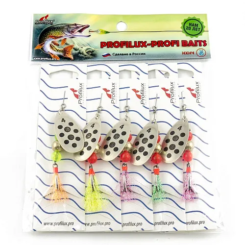 Блесна вращающаяся Profilux Френч 4 (10гр) цв. 01-м серебро матовое (5 шт в упак.)