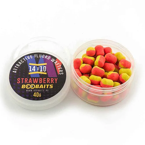Бойлы BOO Baits Wafters 14x10 Клубника 40гр банка