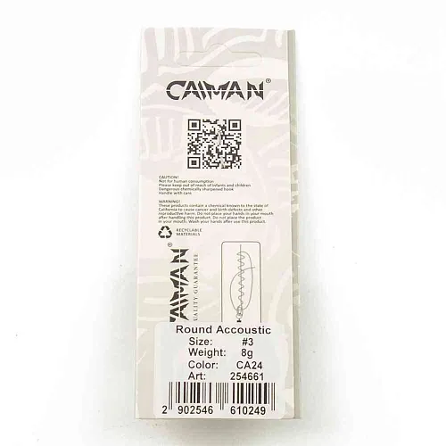 Блесна вращающаяся Caiman Round Accoustic 8гр #3 цвет CA24 (5шт в упак.)