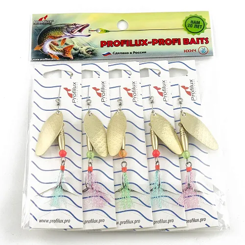 Блесна вращающаяся Profilux Мира 4 12гр цв. 05 латунь чешуя (5 шт в упак.)