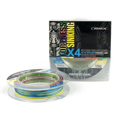 Шнур Caiman Fortness sinking 4PE 0,23 мм150 м multicolor 225524