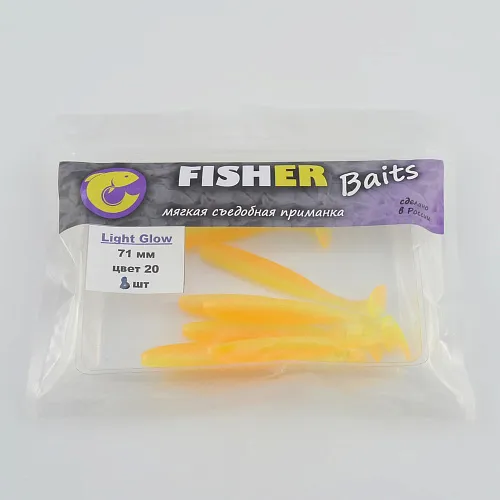Виброхвост FISHER BAITS Light Glow 71мм цвет 20 (уп. 8шт)